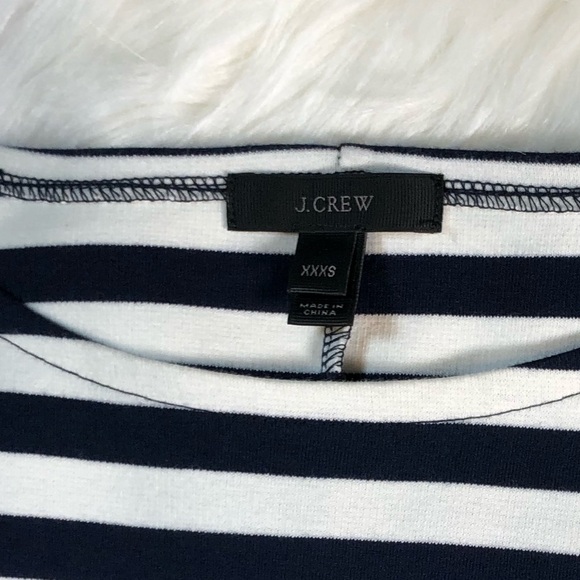❤️5/$25 J. Crew Scoop Neck Sweater Dress Navy Blue & White - Picture 8 of 10